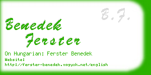 benedek ferster business card